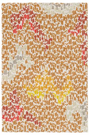 Judy Ross Hand-Knotted Custom Wool Tweed Rug cream/amber/smoke/oyster/rust/red/marigold/buttercup